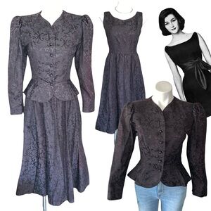 v i n t a g e :: Floral Damask Edwardian Dress Bolero Peplum Jacket Set